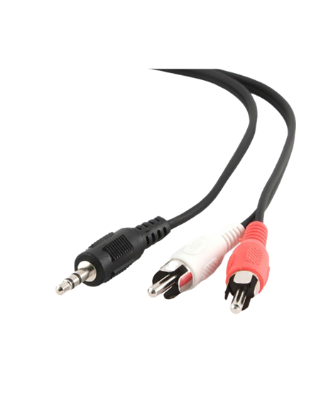 Аудиокабель Cablexpert CCA-458-5M, 3.5mm 3-pin (M) - 2x RCA (M), 5м, Чёрный