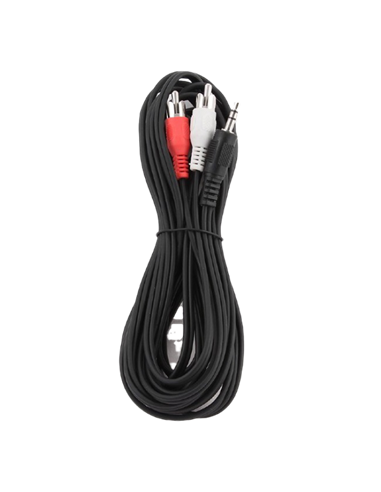 Аудиокабель Cablexpert CCA-458-5M, 3.5mm 3-pin (M) - 2x RCA (M), 5м, Чёрный