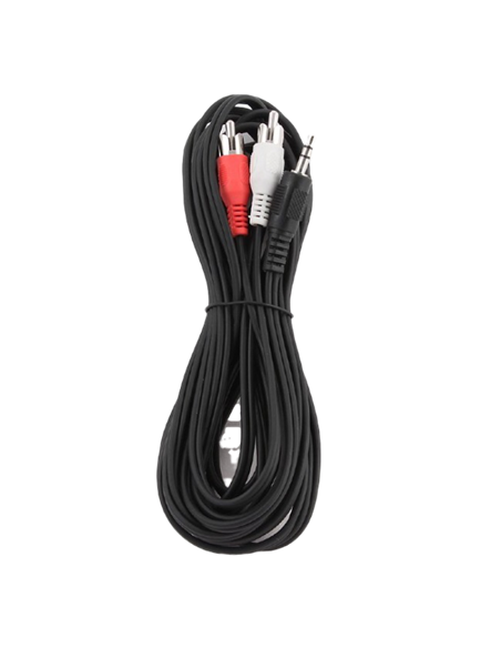 Cablu audio Cablexpert CCA-458-5M, 3.5mm 3-pin (M) - 2x RCA (M), 5m, Negru