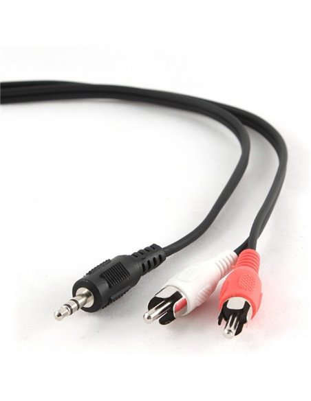 Аудиокабель Cablexpert CCA-458-5M, 3.5mm 3-pin (M) - 2x RCA (M), 5м, Чёрный