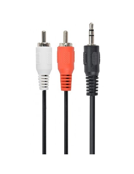 Аудиокабель Cablexpert CCA-458-5M, 3.5mm 3-pin (M) - 2x RCA (M), 5м, Чёрный