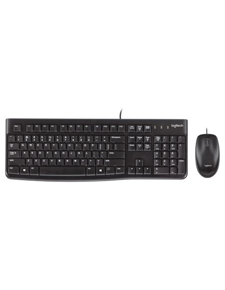 Клавиатура и мышь Logitech MK120, Проводное, Чёрный