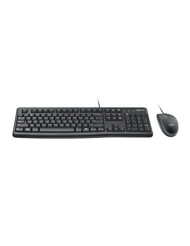 Клавиатура и мышь Logitech MK120, Проводное, Чёрный
