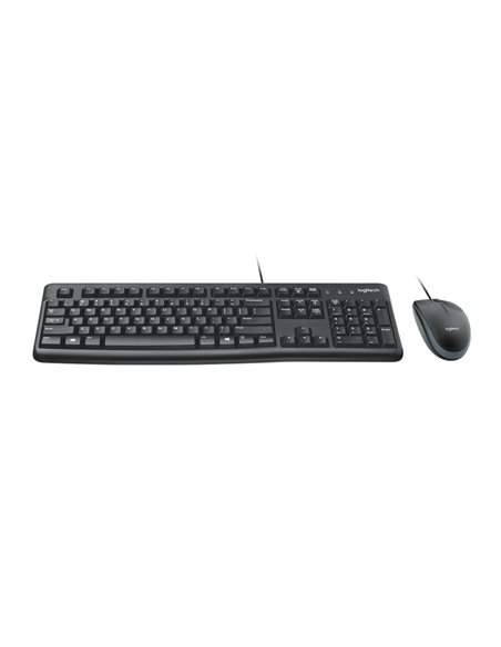 Клавиатура и мышь Logitech MK120, Проводное, Чёрный