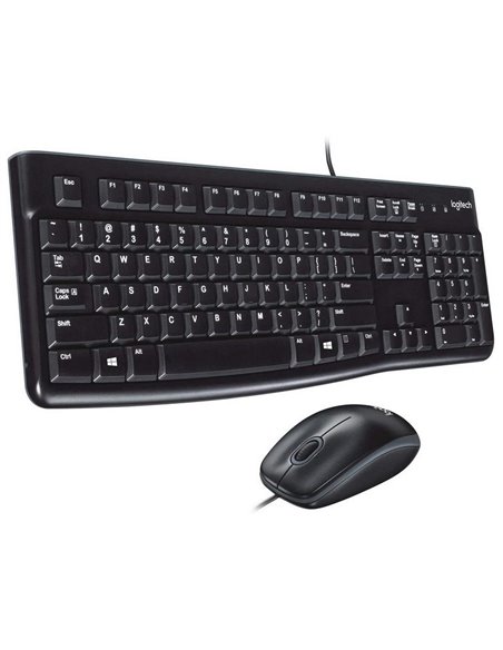 Клавиатура и мышь Logitech MK120, Проводное, Чёрный