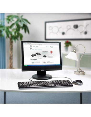 Клавиатура и мышь Logitech MK120, Проводное, Чёрный