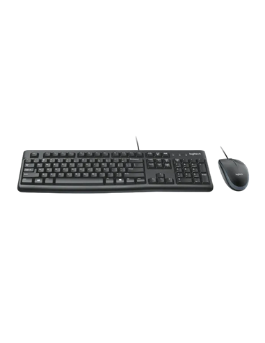 Клавиатура и мышь Logitech MK120, Проводное, Чёрный