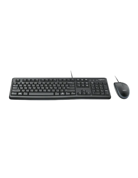 Клавиатура и мышь Logitech MK120, Проводное, Чёрный