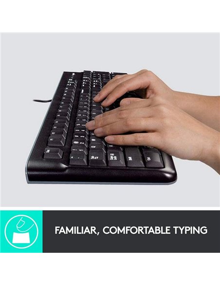 Клавиатура и мышь Logitech MK120, Проводное, Чёрный
