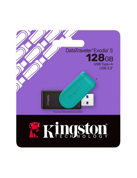 USB Flash накопитель Kingston DataTraveler Exodia S, 128Гб, Черный | Зелёный
