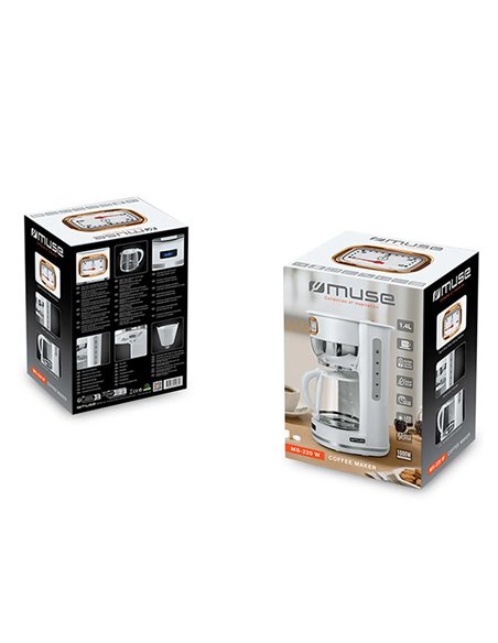Cafetieră cu picurare MUSE MS-220 W, 1000W, Alb
