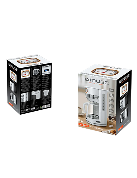 Cafetieră cu picurare MUSE MS-220 W, 1000W, Alb