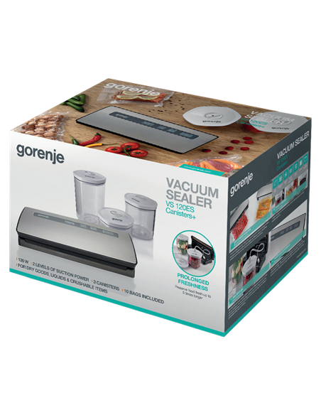 Aparat de vidat Gorenje VS120ES, Oțel inoxidabil