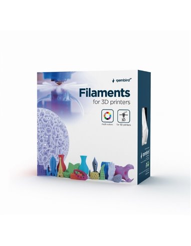 Filament pentru imprimantă 3D Gembird 3DP-ABS1.75-01-W, ABS, Alb , 1.75 mm, 1 kg