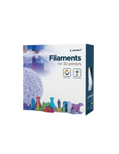 Filament pentru imprimantă 3D Gembird 3DP-ABS1.75-01-W, ABS, Alb , 1.75 mm, 1 kg