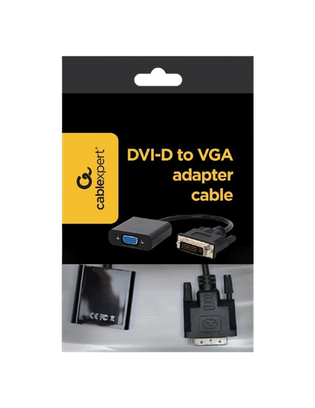 Convertor Video Cablexpert A-DVID-VGAF-01, DVI-D (M) - SVGA (F), 0,2m, Negru