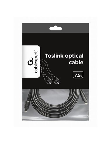Аудиокабель Cablexpert CC-OPT-7.5M, Toslink - Toslink, 7,5м, Чёрный