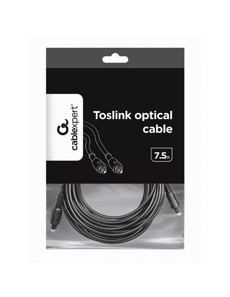 Аудиокабель Cablexpert CC-OPT-7.5M, Toslink - Toslink, 7,5м, Чёрный