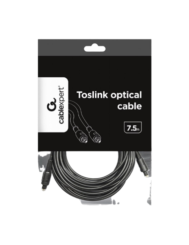 Аудиокабель Cablexpert CC-OPT-7.5M, Toslink - Toslink, 7,5м, Чёрный