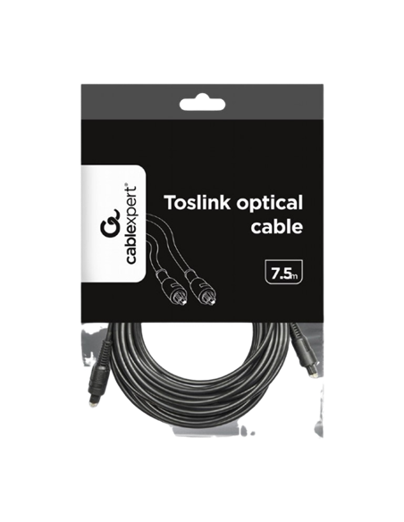 Аудиокабель Cablexpert CC-OPT-7.5M, Toslink - Toslink, 7,5м, Чёрный