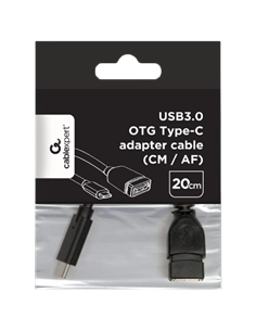 Адаптер USB Cablexpert A-OTG-CMAF3-01, USB Type-A (F)/USB Type-C (M), 0,2м, Чёрный 2