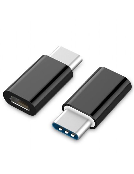 Адаптер Cablexpert A-USB2-CMmF-01, micro-USB (F)/USB Type-C, 0,3м, Чёрный