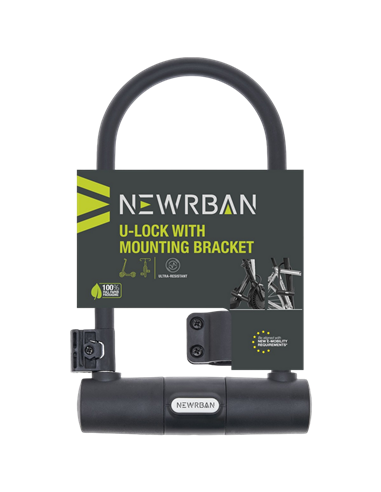 Lacăt Newrban U-lock with mounting bracket, Negru