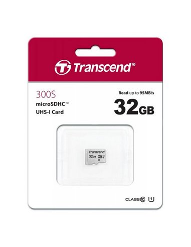 Карта памяти Transcend microSDHC Class 10, 32Гб (TS32GUSD300S)