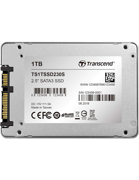 Накопитель SSD Transcend SSD230S, 1000Гб, TS1TSSD230S
