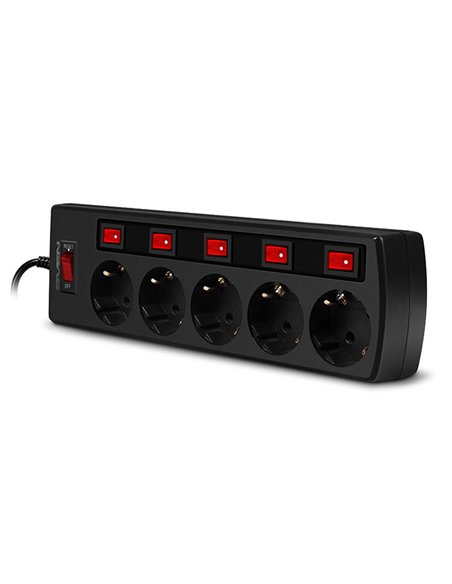 Prelungitor electric SVEN SF-05PL, 5 Prize, 3m, Negru