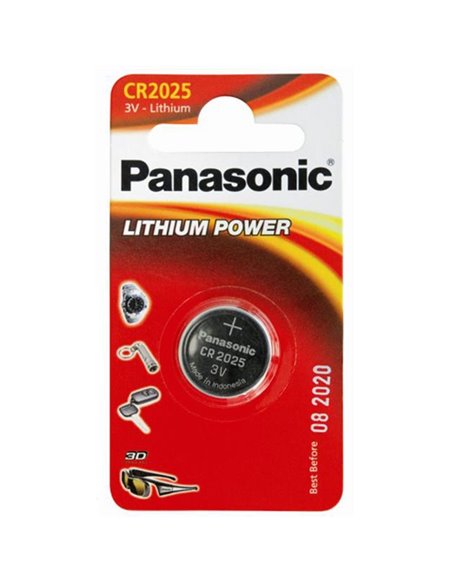Дисковые батарейки Panasonic CR-2025EL, CR2025, 1шт.