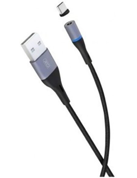 Кабель для зарядки и синхронизации XO NB125, USB Type-A/USB Type-C, 1м, Чёрный