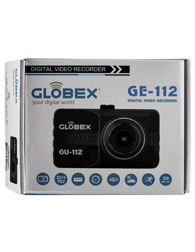 Cameră auto DVR Globex GE-112, Full-HD 1080P, Negru