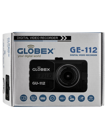 Cameră auto DVR Globex GE-112, Full-HD 1080P, Negru
