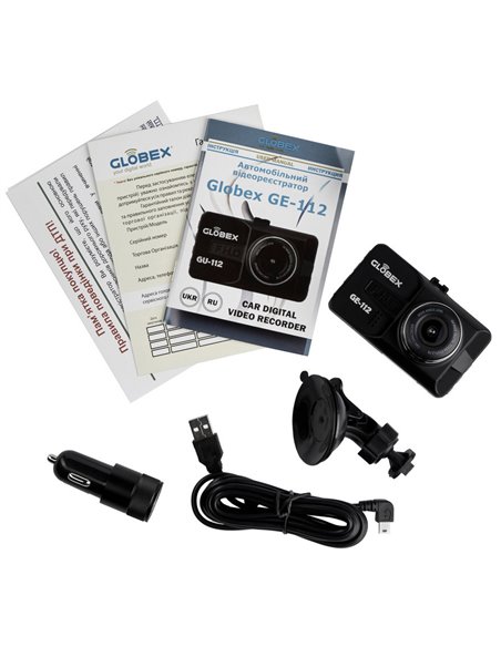 Cameră auto DVR Globex GE-112, Full-HD 1080P, Negru