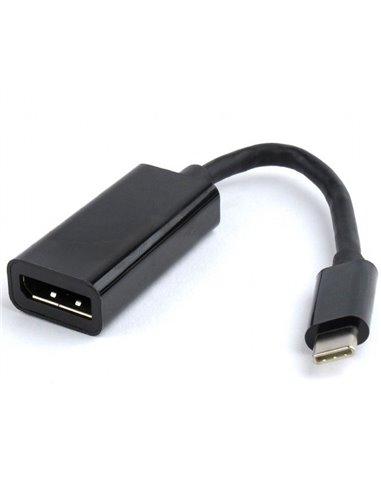Видеоадаптер Cablexpert A-CM-DPF-01, Type-C - DisplayPort (F), 0,15м, Чёрный
