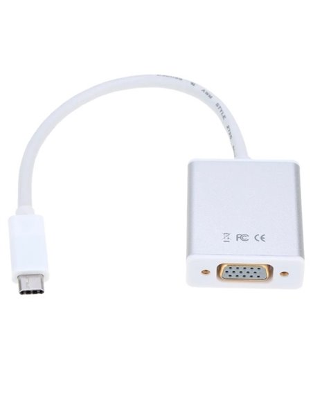 Видеоадаптер APC Electronic APC-631006, Type-C - VGA D-Sub, 0,15м, Белый