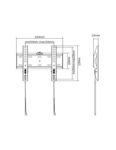 Suport fixat pe perete Gembird WM-42F-01, Negru