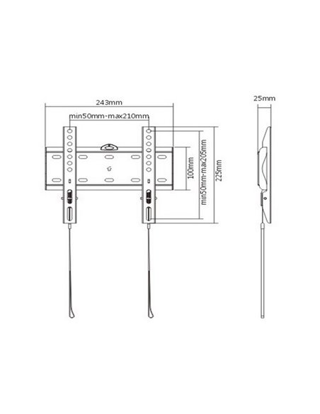 Suport fixat pe perete Gembird WM-42F-01, Negru