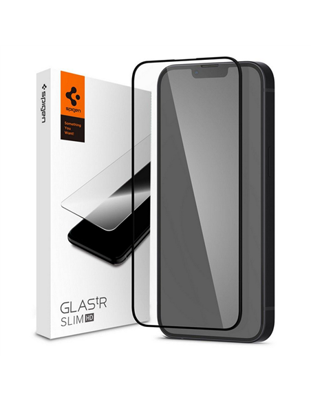 Защитное стекло Spigen iPhone 14 Plus, Glass FC, Чёрный