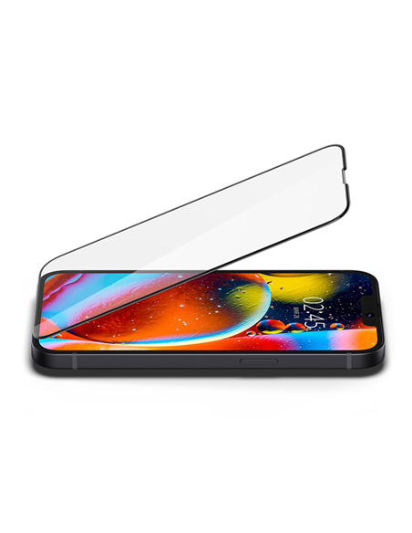 Защитное стекло Spigen iPhone 14 Plus, Glass FC, Чёрный