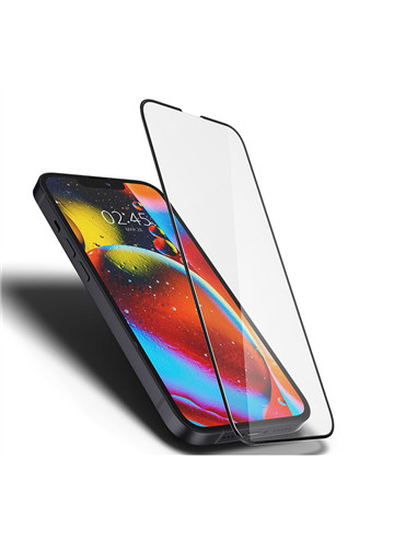 Защитное стекло Spigen iPhone 14 Plus, Glass FC, Чёрный