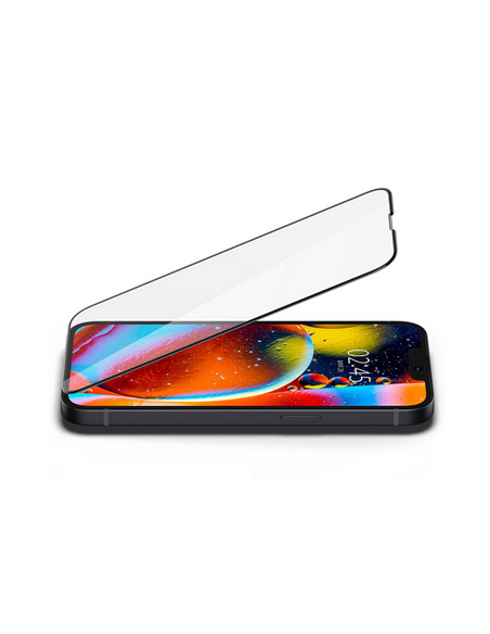 Защитное стекло Spigen iPhone 14 Plus, Glass FC, Чёрный