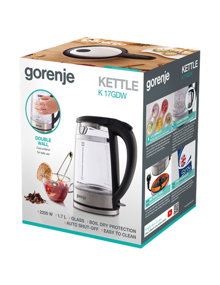 Электрочайник Gorenje K17GDW, Чёрный