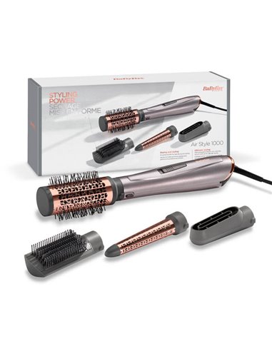 Uscător de păr-perie BaByliss Air Style AS136E, 1000W, Gri