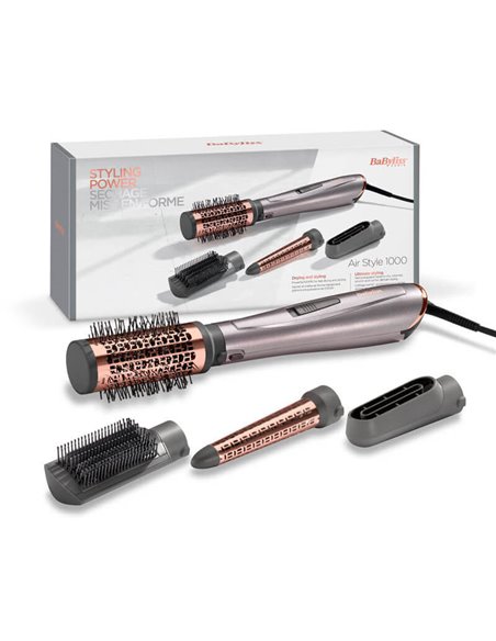 Uscător de păr-perie BaByliss Air Style AS136E, 1000W, Gri