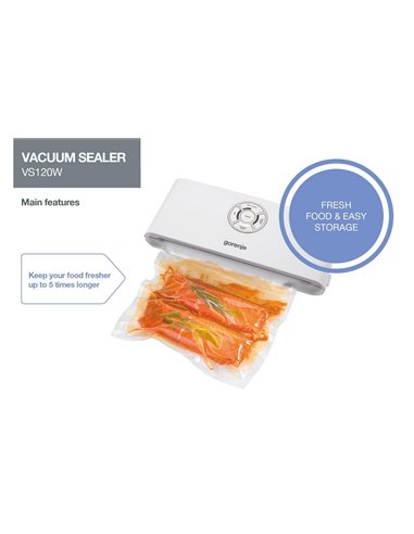 Aparat de vidat Gorenje VS120W, Alb