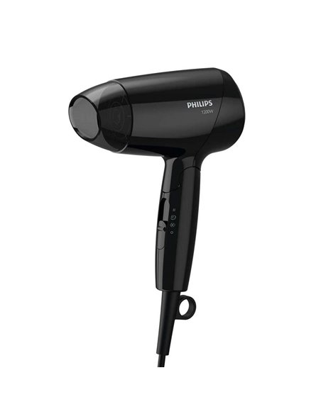 Uscător de păr compact Philips EssentialCare BHC010/10, 1200 W, Negru
