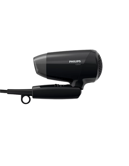 Uscător de păr compact Philips EssentialCare BHC010/10, 1200 W, Negru