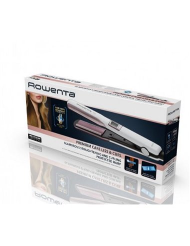 Выпрямитель для волос Rowenta Premium Care Liss & Curl SF7660F0, Белый | Розовый